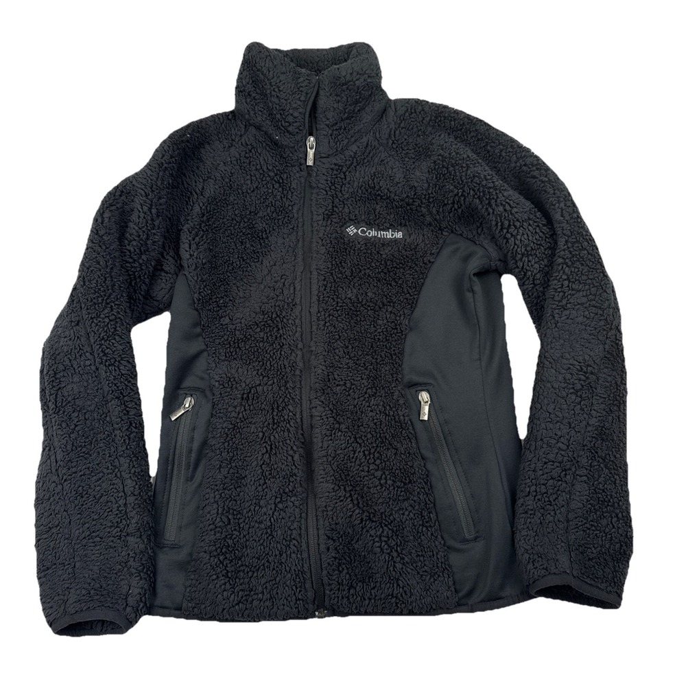 Columbia Womens Fast Beauty Jacket Plush Super Soft Zip XS Black XL6620